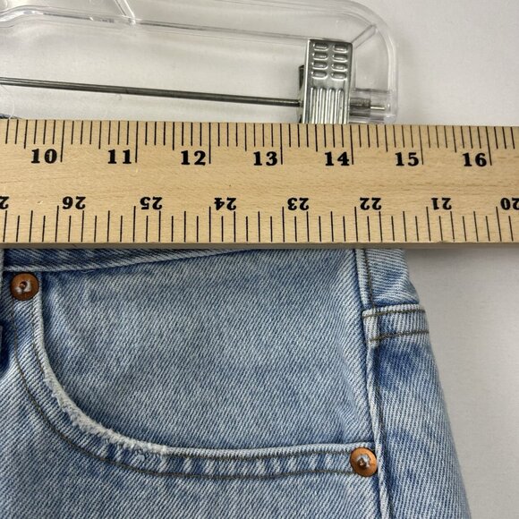 Madewell Relaxed Jean Shorts Size 25 Women's Blue Denim Button Fly Cutoff 2” Ins - Picture 6 of 13